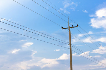 electric pole power lines and wires