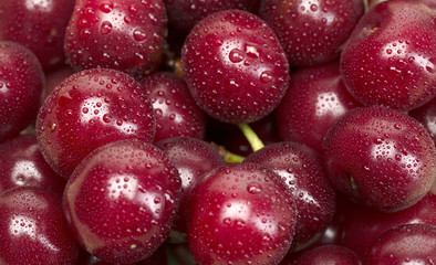 Background cherry close-up drops.