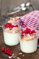 healthy breakfast with fresh currant
