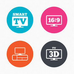 Smart TV mode icon. 3D Television symbol.