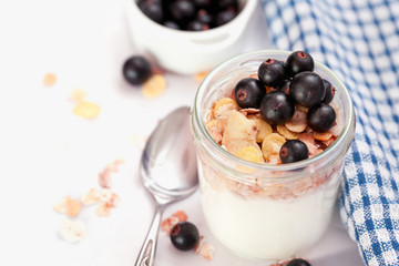 granola yogurt with black currant 