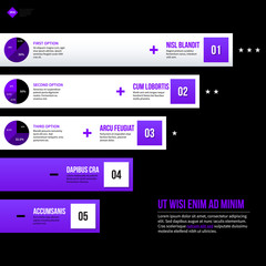 Vector chart template with horizontal elements. EPS10
