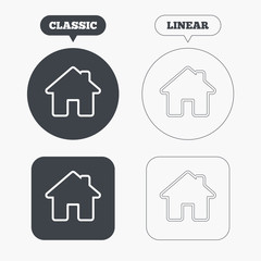 Home sign icon. Main page button. Navigation