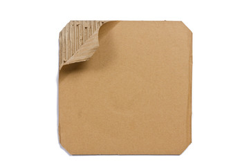 Corrugated cardboard - brown paper sheet, isolated