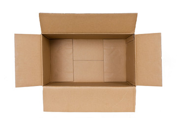 brown carton box, isolated on white