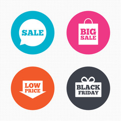 Sale speech bubble icon. Black friday symbol