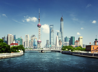 Obraz premium Shanghai skyline in sunny day, China