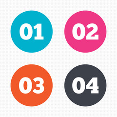 Step one, two, three icons. Sequence of options.