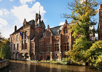Fototapeta na wymiar Canal in Bruges. Flanders. Belgium