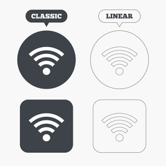 Wifi sign. Wi-fi symbol. Wireless Network.