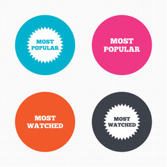 Most popular star icon. Most watched symbol. © blankstock