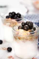 granola with fresh yogurt and fruit