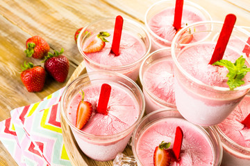 Strawberry Popsicles