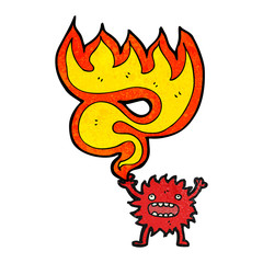 cartoon little fire imp