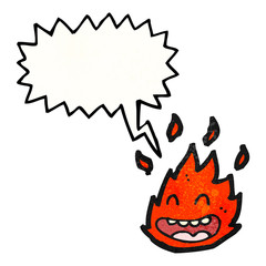 cartoon happy little fire