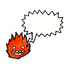 cartoon happy little fire