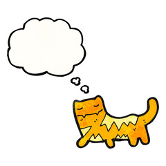 cartoon cat with thought bubble