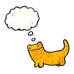 cartoon cat with thought bubble