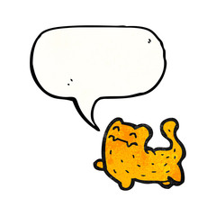 funny cartoon cat with speech bubble