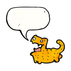 funny cartoon cat with speech bubble