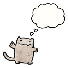 cartoon cat with thought bubble