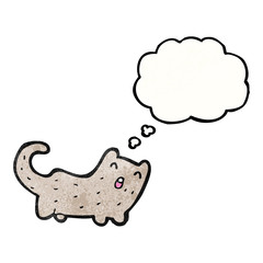cartoon cat with thought bubble