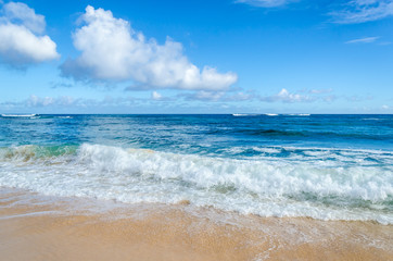 Obraz na płótnie Canvas Ocean and tropical sandy beach background