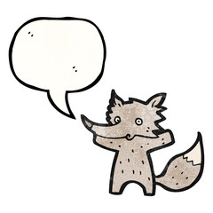 cartoon little wolf