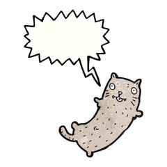 funny cartoon cat with speech bubble
