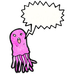 cartoon jellyfish with speech bubble