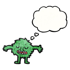 cartoon furry green monster