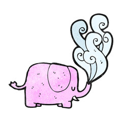cartoon elephant blowing water