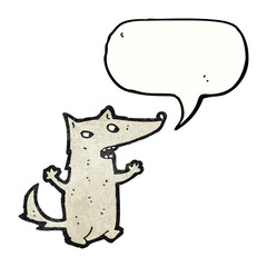 cartoon wolf with speech bubble
