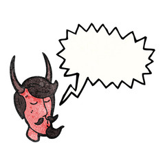 cartoon talking devil face