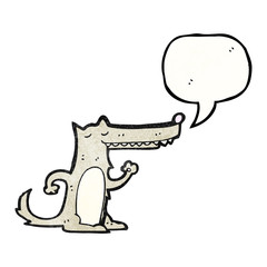 cartoon wolf with speech bubble