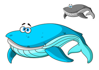 Large cartoon blue whale character
