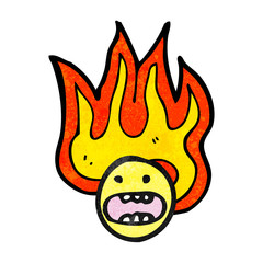 flaming emoticon face cartoon