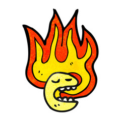 flaming emoticon face cartoon