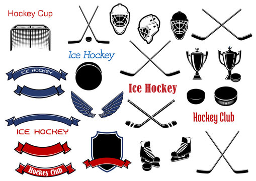 Ice hockey and heraldic symbols or items