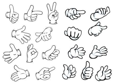 Cartoon hand gestures and pointers