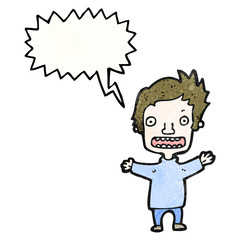 cartoon stressed boy