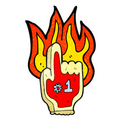 flaming foam hand