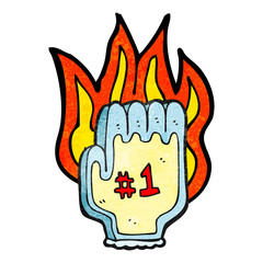 flaming foam hand