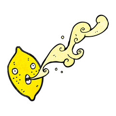cartoon squirting lemon