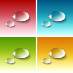 Vector Realistic Water Drops Set Isolated
