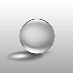 Vector Realistic Water Glass Sphere Ball Isolated