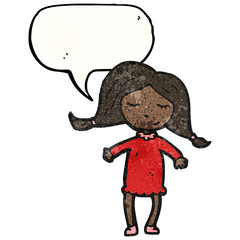 cartoon woman with speech bubble