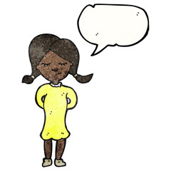 cartoon woman with speech bubble