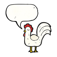 cartoon clucking chicken