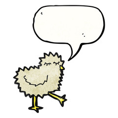 cartoon chick with speech bubble
